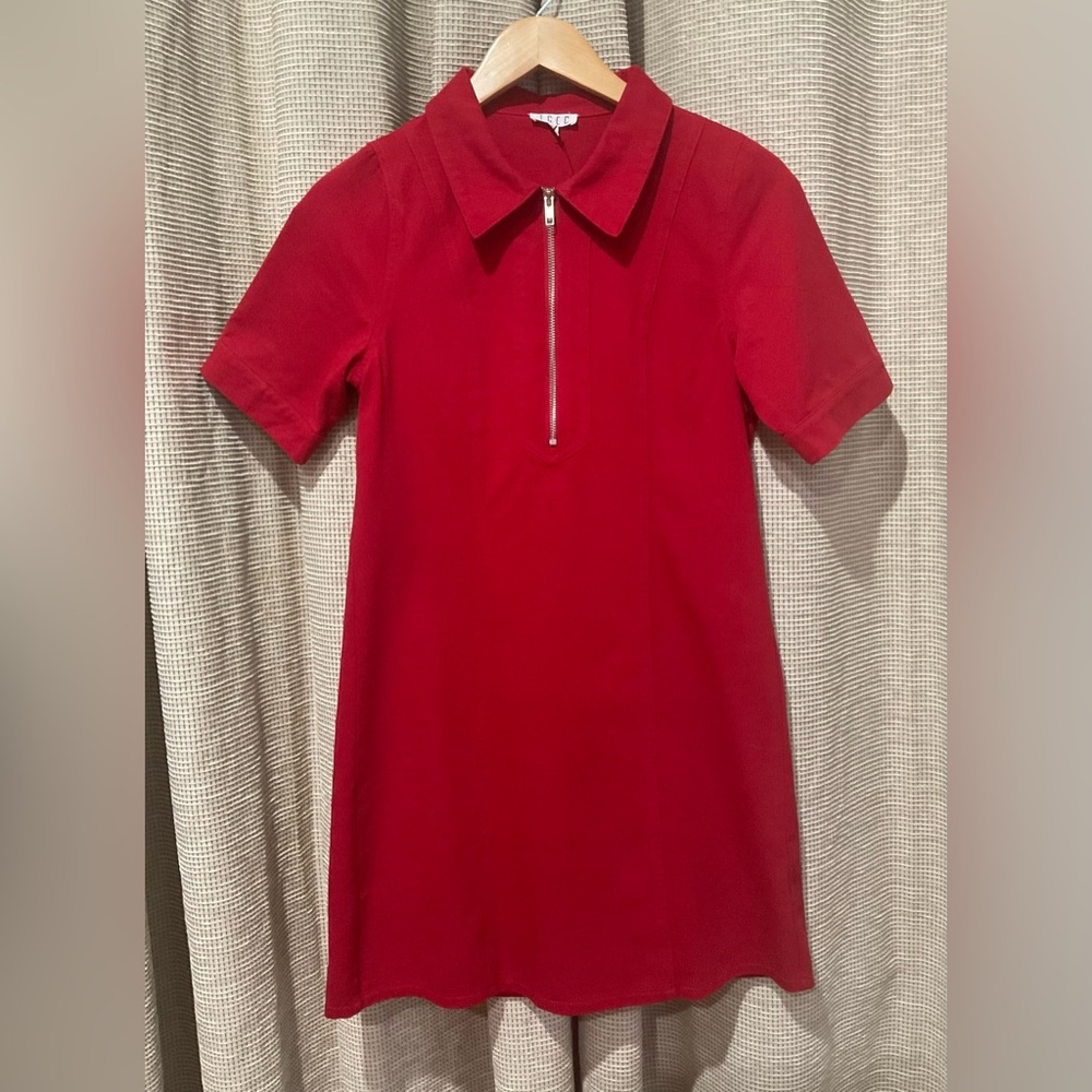 NWT  TCEC Vibrant Red Zippered Dress, Size Medium